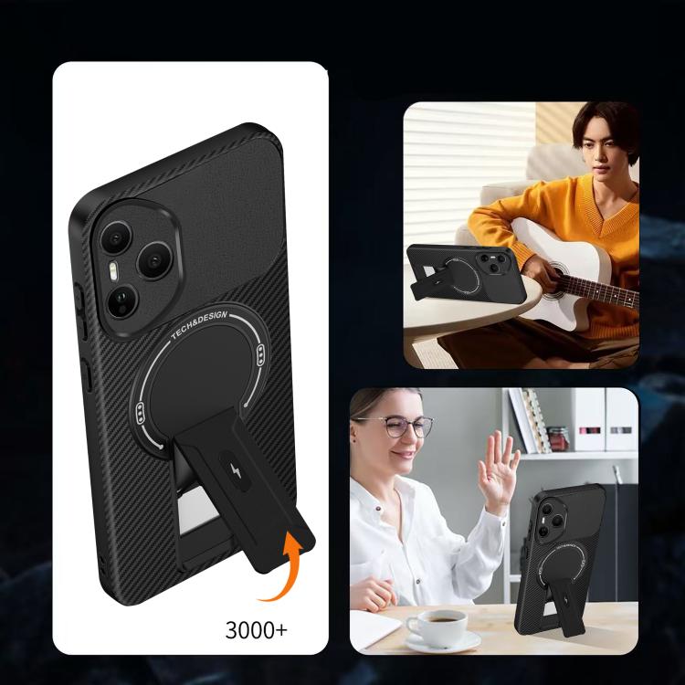 For Honor 400 Pro Global 160.8mm Carbon Fiber Texture MagSafe Phone Case with Holder