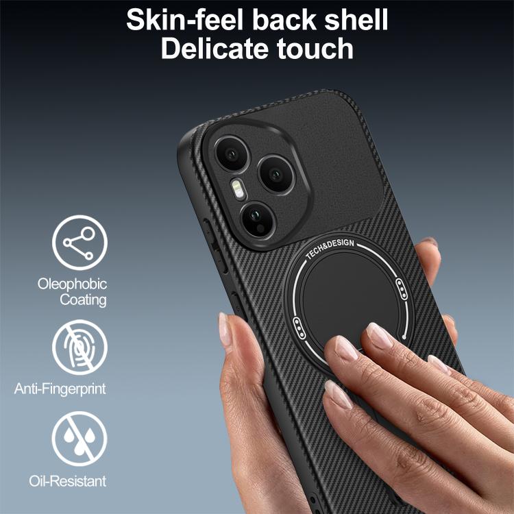 For Honor 400 Pro Global 160.8mm Carbon Fiber Texture MagSafe Phone Case with Holder