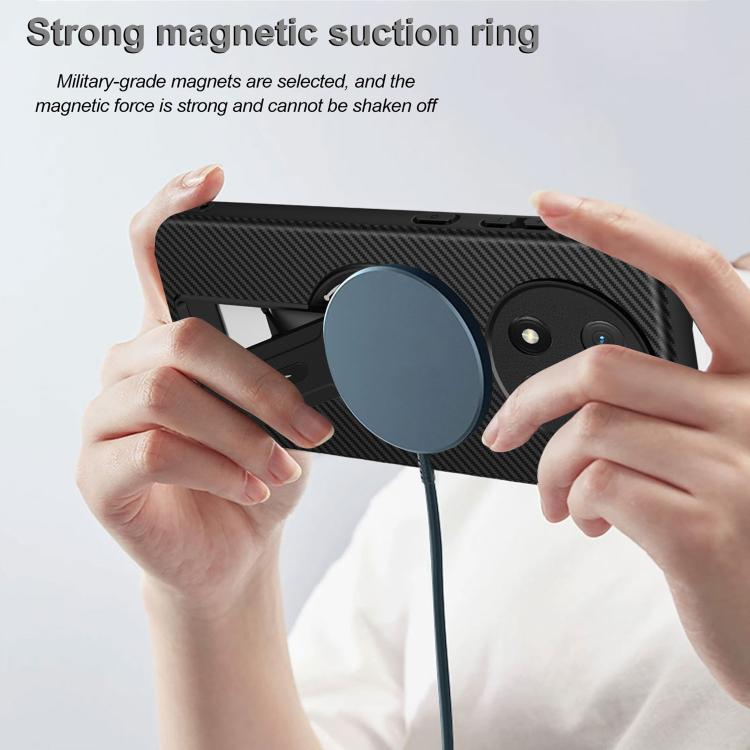 For Honor X9c / Magic7 Lite Carbon Fiber Texture MagSafe Phone Case with Holder