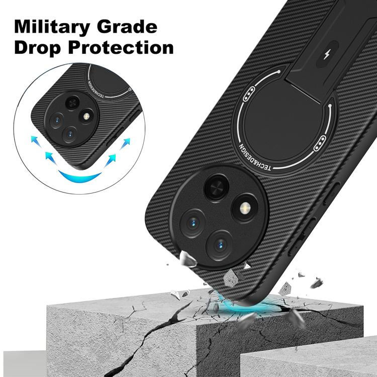 For Honor X9c / Magic7 Lite Carbon Fiber Texture MagSafe Phone Case with Holder