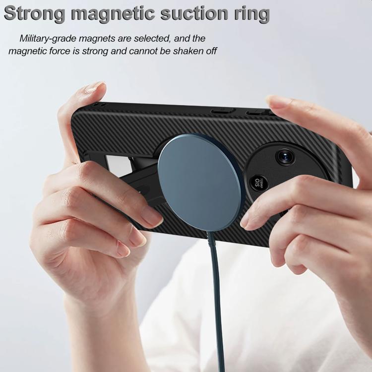 For Honor X9d 5G / X70 5G Carbon Fiber Texture MagSafe Phone Case with Holder