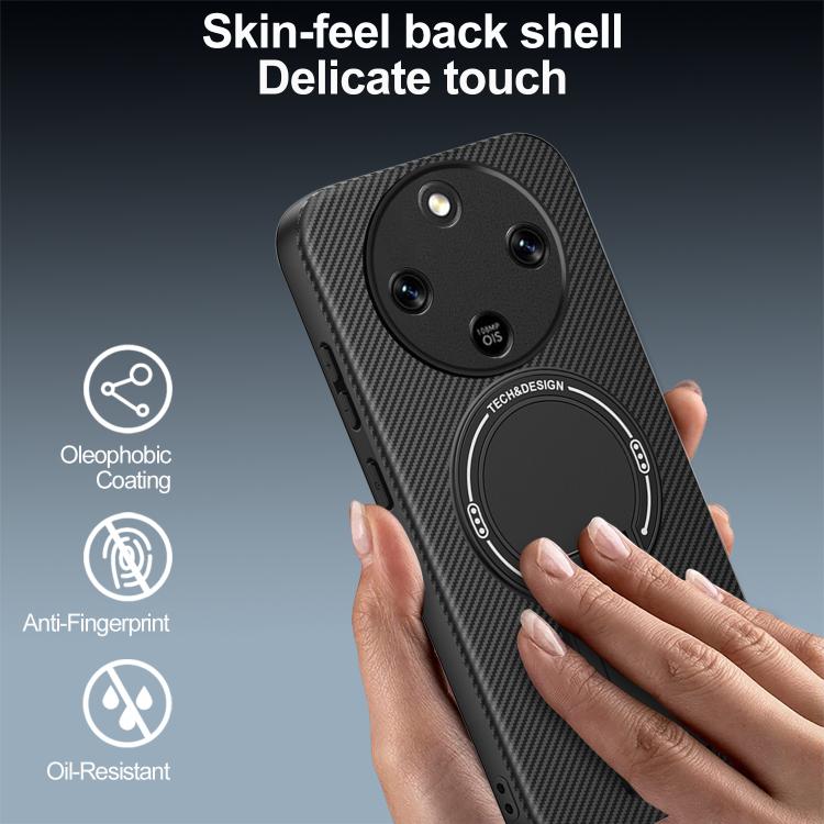 For Honor X9d 5G / X70 5G Carbon Fiber Texture MagSafe Phone Case with Holder