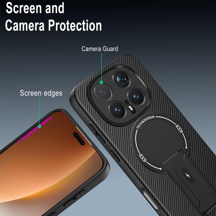 For Honor Magic8 Pro Carbon Fiber Texture MagSafe Phone Case with Holder