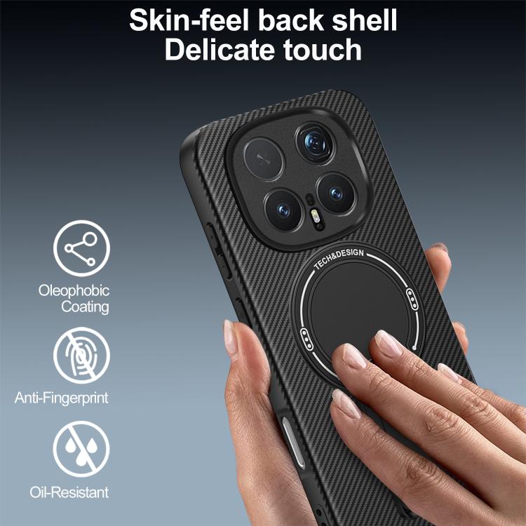 For Honor Magic8 Pro Carbon Fiber Texture MagSafe Phone Case with Holder