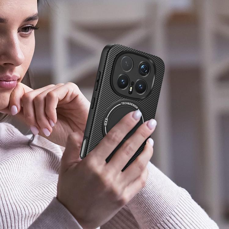 For Honor Magic8 Pro Carbon Fiber Texture MagSafe Phone Case with Holder