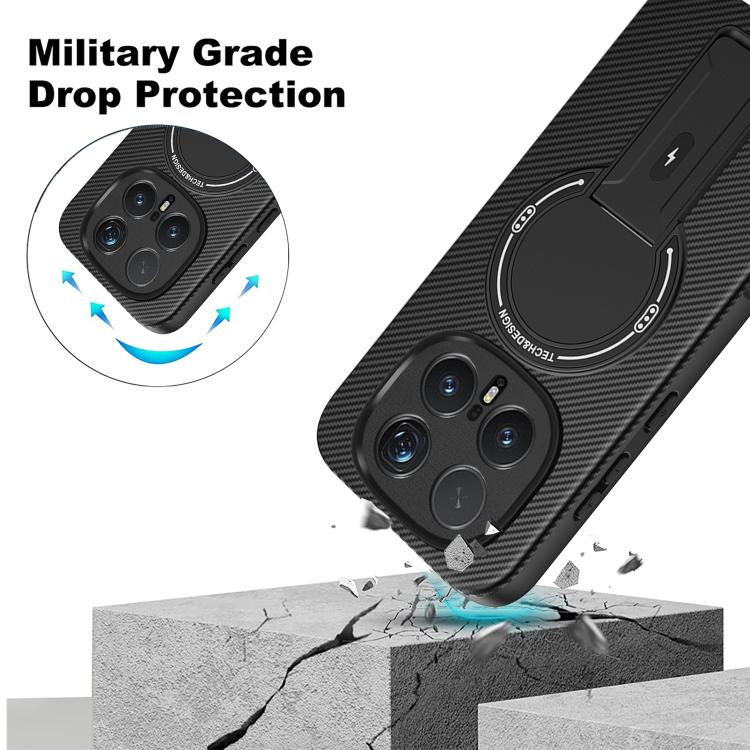 For Honor Magic8 Pro Carbon Fiber Texture MagSafe Phone Case with Holder