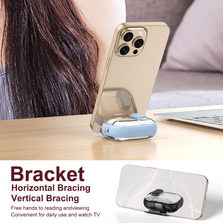 For AirPods Pro 2 Lock Transparent Crystal Bluetooth Earphone Protective Case with Stand
