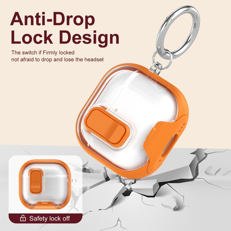 For AirPods 4 Lock Transparent Crystal Bluetooth Earphone Protective Case with Stand