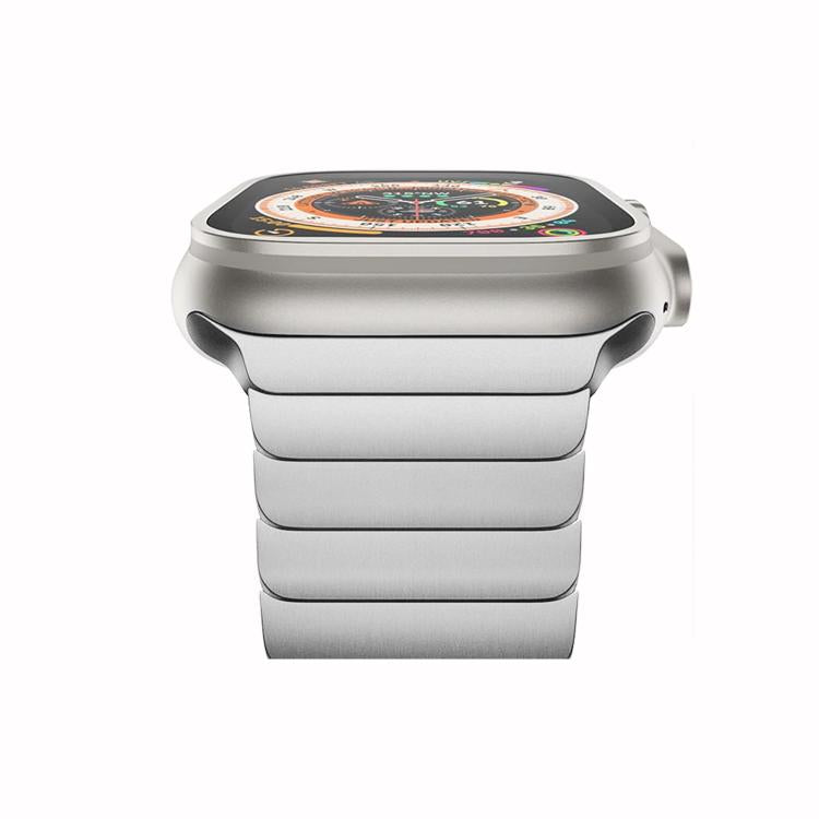 For Apple Watch Series 45mm Original Buckle 316 Steel Watch Band with 3D Curved Film