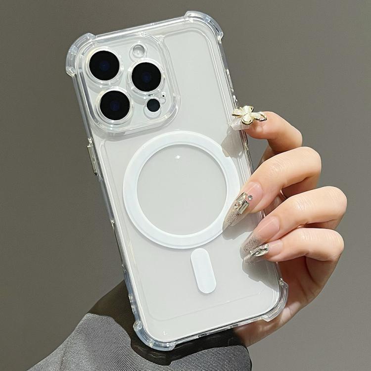 For iPhone 15 Pro Max Electroplating TPU Hybrid PC Four Corners Shockproof MagSafe Phone Case