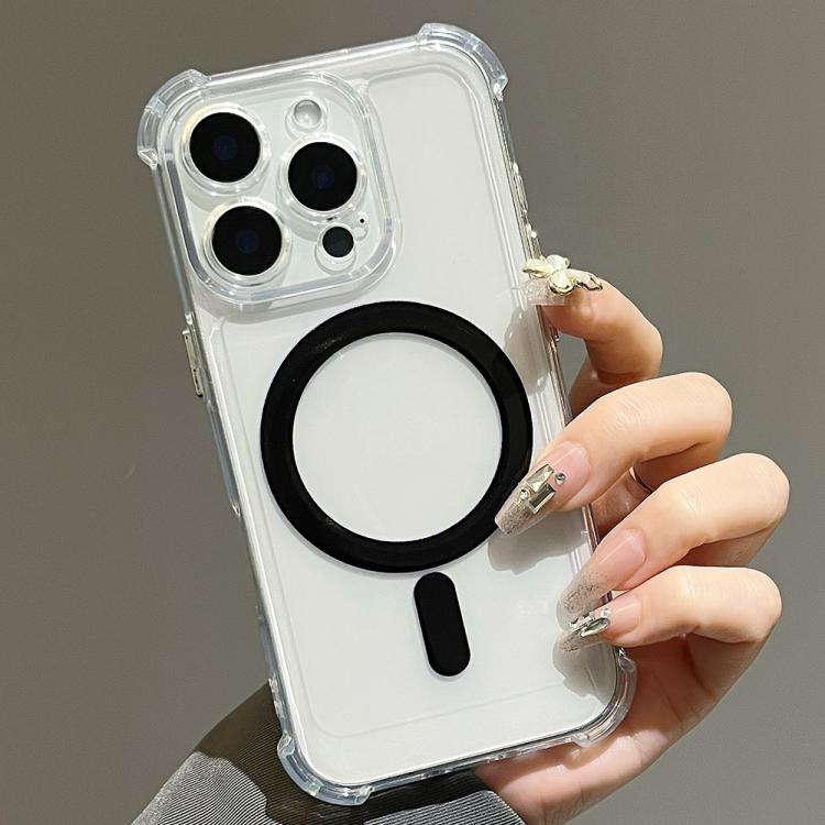 For iPhone 13 Pro Electroplating TPU Hybrid PC Four Corners Shockproof MagSafe Phone Case
