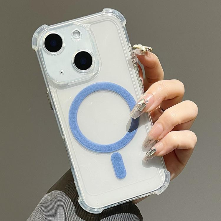 For iPhone 13 Electroplating TPU Hybrid PC Four Corners Shockproof MagSafe Phone Case