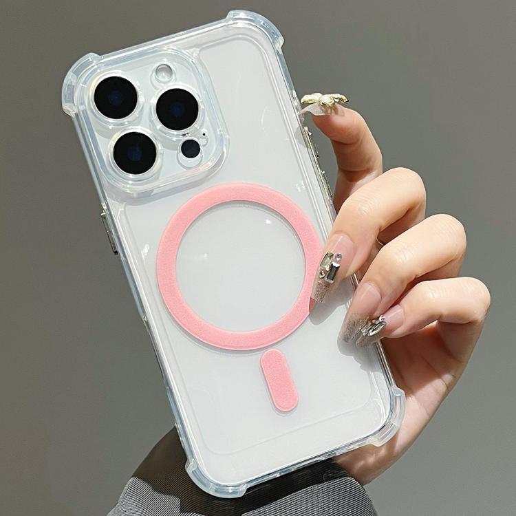 For iPhone 12 Pro Max Electroplating TPU Hybrid PC Four Corners Shockproof MagSafe Phone Case