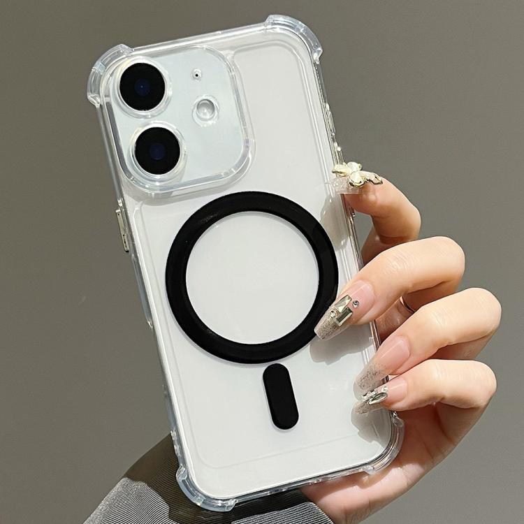For iPhone 11 Electroplating TPU Hybrid PC Four Corners Shockproof MagSafe Phone Case