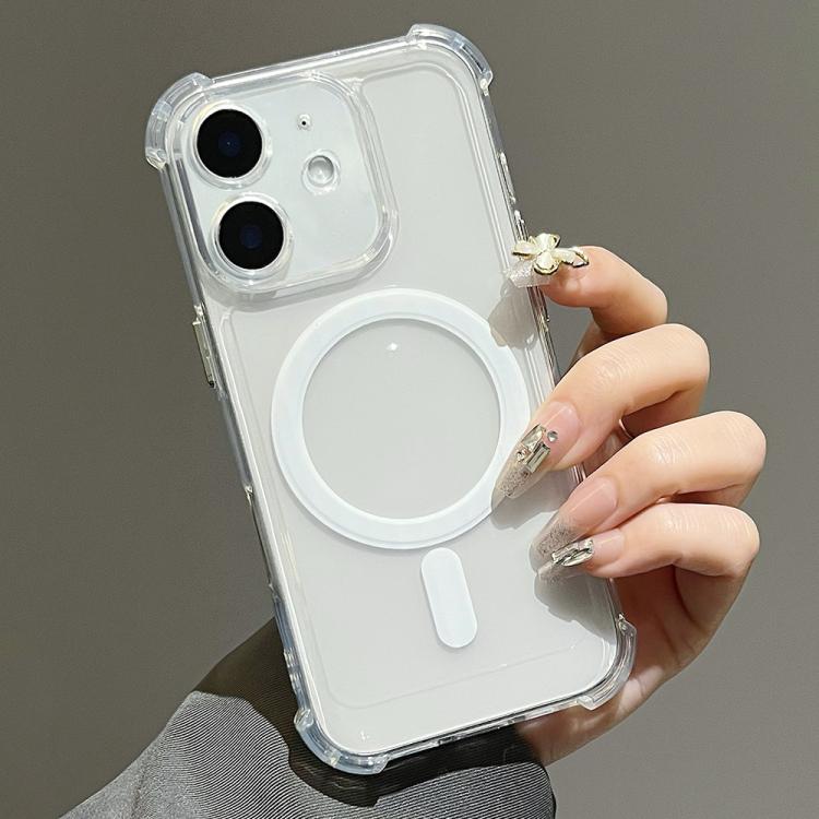 For iPhone 11 Electroplating TPU Hybrid PC Four Corners Shockproof MagSafe Phone Case