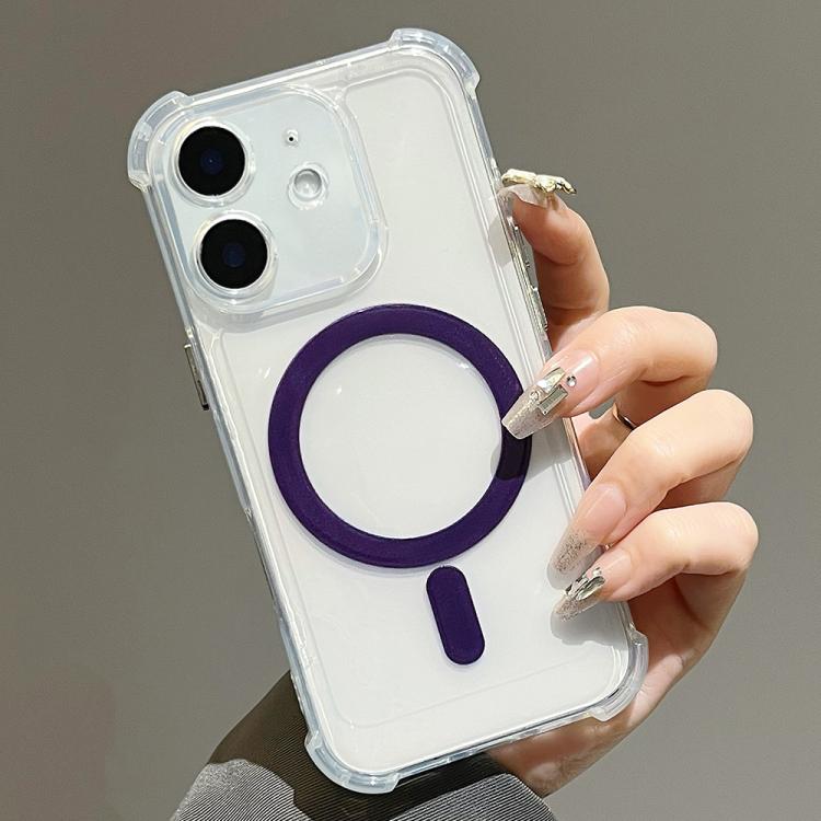 For iPhone 11 Electroplating TPU Hybrid PC Four Corners Shockproof MagSafe Phone Case