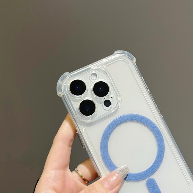 For iPhone 16 Pro Max Electroplating TPU Hybrid PC Four Corners Shockproof MagSafe Phone Case