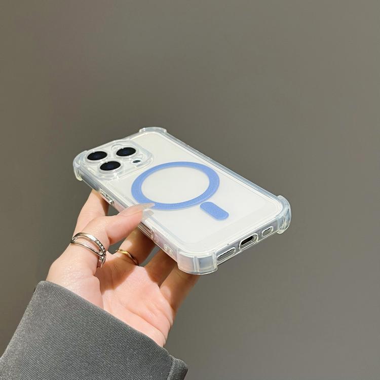 For iPhone 16 Pro Max Electroplating TPU Hybrid PC Four Corners Shockproof MagSafe Phone Case
