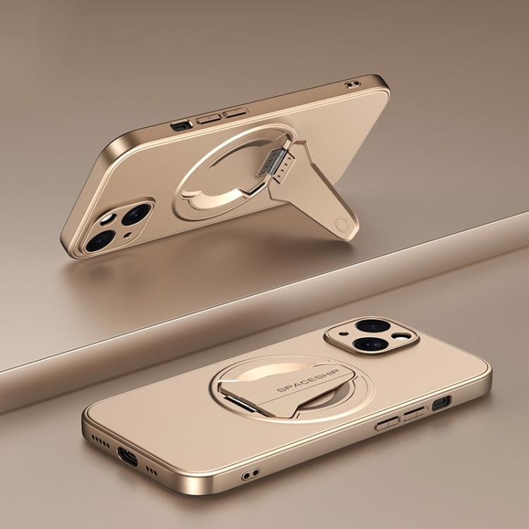 For iPhone 15 Spaceship MagSafe Folding Holder Phone Case