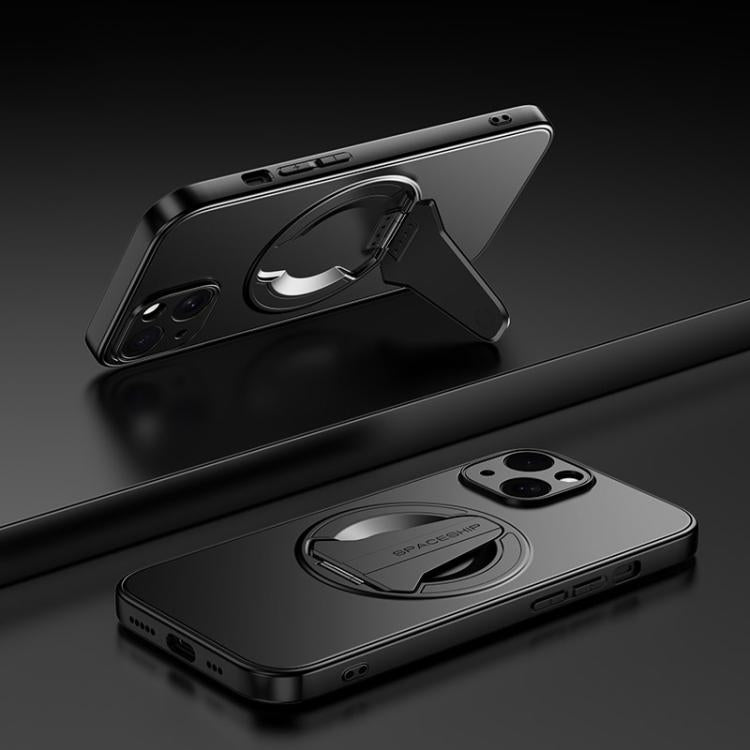 For iPhone 15 Spaceship MagSafe Folding Holder Phone Case