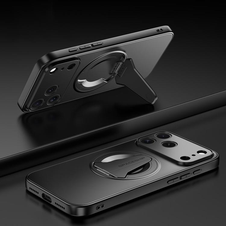 For iPhone 17 Pro Max Spaceship MagSafe Folding Holder Phone Case