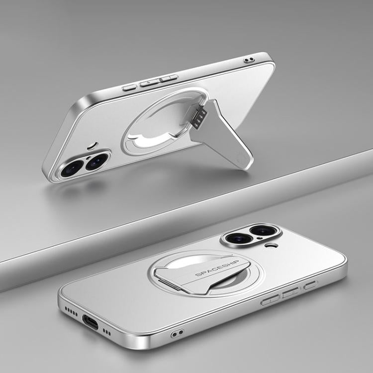 For iPhone 17 Spaceship MagSafe Folding Holder Phone Case