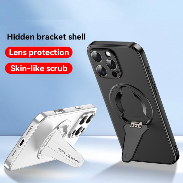 For iPhone 15 Pro Spaceship MagSafe Folding Holder Phone Case