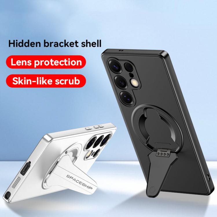 For Samsung Galaxy S25 Edge 5G Spaceship MagSafe Folding Holder Phone Case