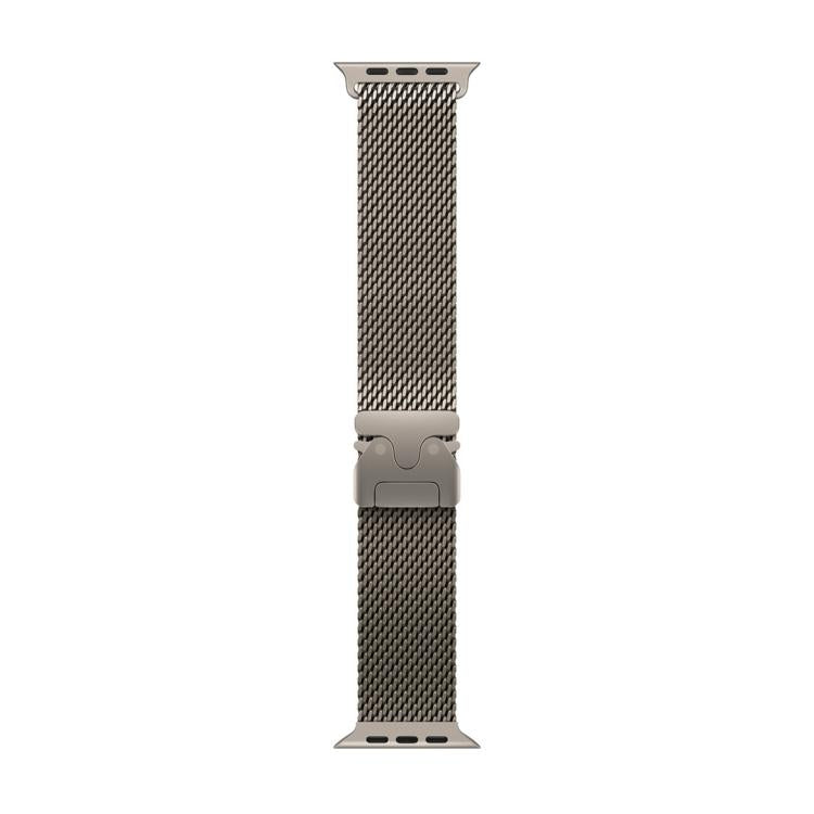 For Apple Watch Series 10 42mm Umbrella Buckle Milanese Stainless Steel Watch Band with 3D Curved Film
