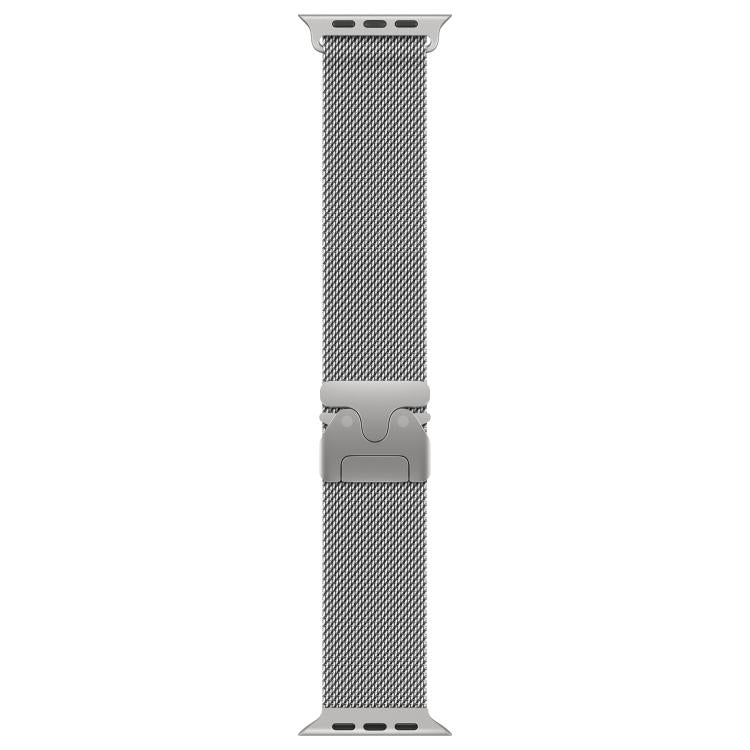 For Apple Watch Series 44mm Umbrella Buckle Milanese Stainless Steel Watch Band with 3D Curved Film