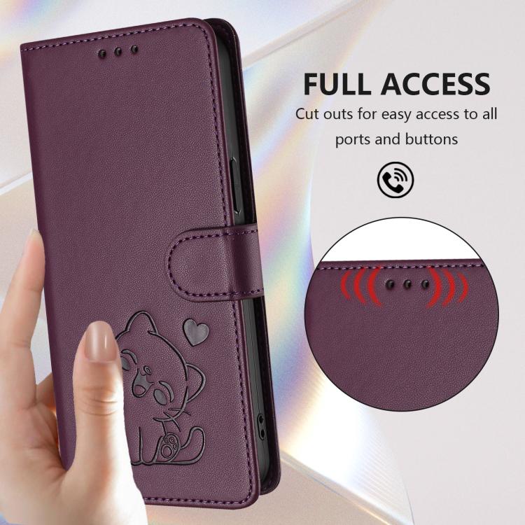 For Tecno Camon 40 Premier Embossed Heart Cat Leather Phone Case with Hand Strap