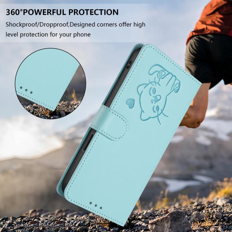 For Tecno Spark 30C 4G Embossed Heart Cat Leather Phone Case with Hand Strap