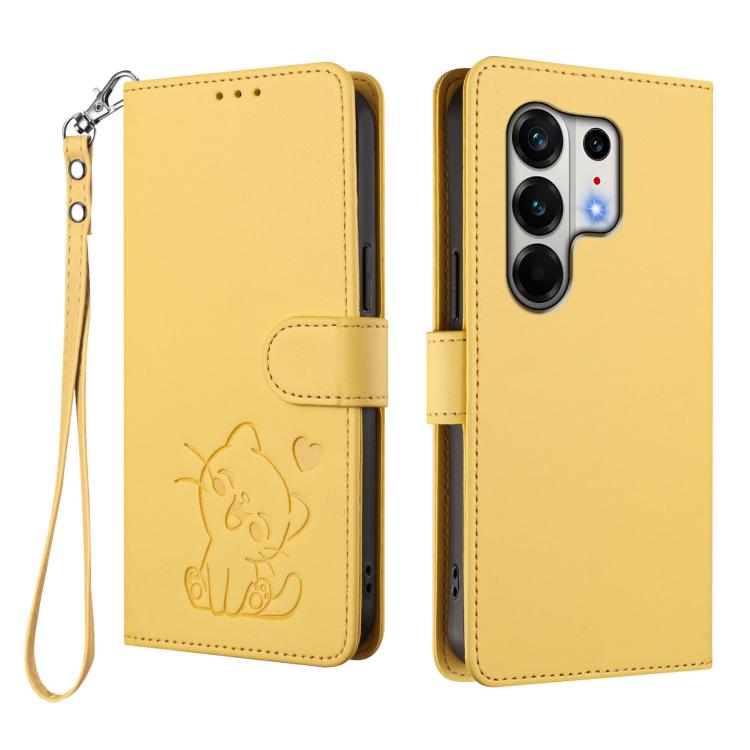 For Tecno Camon 50 Pro 4G Embossed Heart Cat Leather Phone Case with Hand Strap