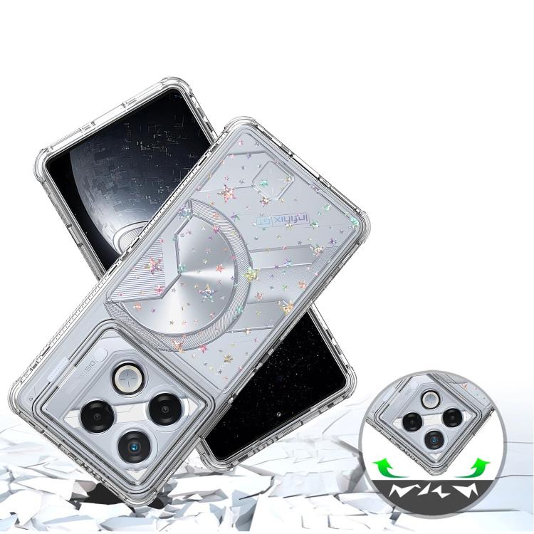 For Infinix GT 20 Pro / Note 40 4G Transparent Acrylic Laser Paper Phone Case
