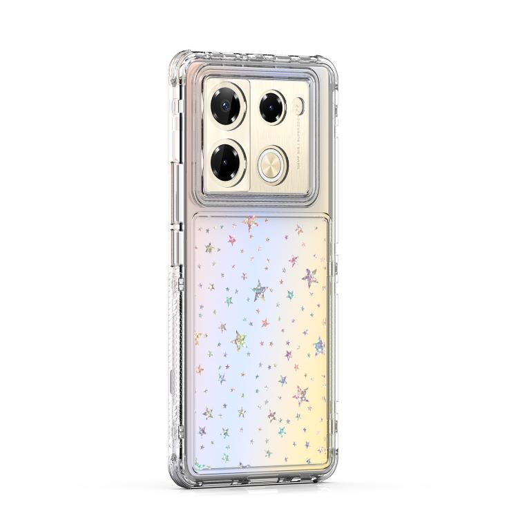 For Infinix Note 40 Pro Transparent Acrylic Laser Paper Phone Case