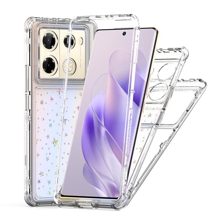 For Infinix Note 40 Pro Transparent Acrylic Laser Paper Phone Case