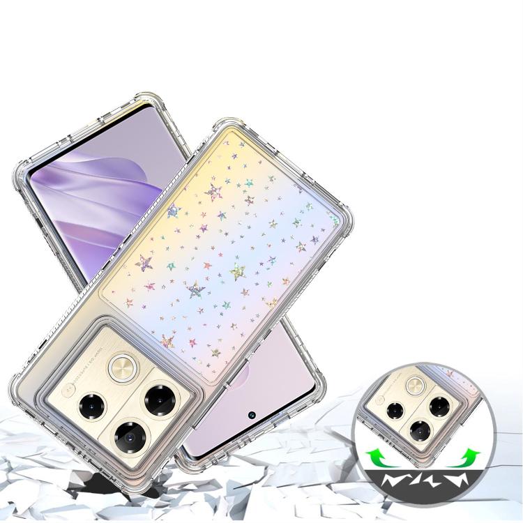 For Infinix Note 40 Pro Transparent Acrylic Laser Paper Phone Case