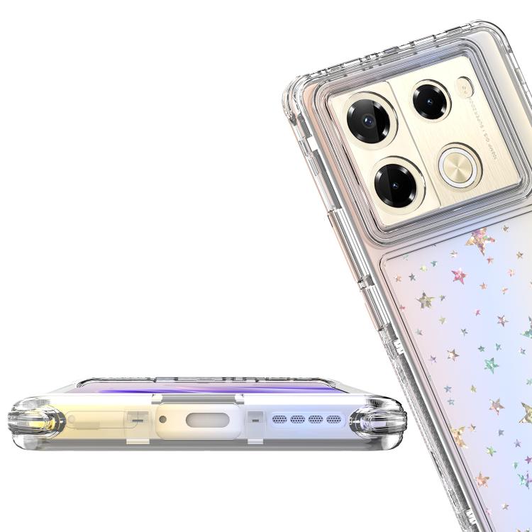 For Infinix Note 40 Pro Transparent Acrylic Laser Paper Phone Case