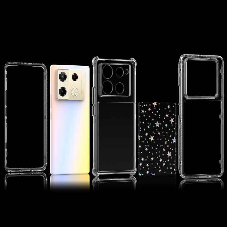 For Infinix Note 40 Pro Transparent Acrylic Laser Paper Phone Case