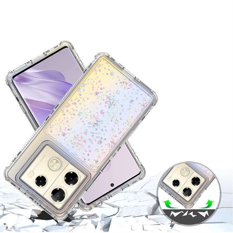 For Infinix Note 40 Pro Transparent Acrylic Laser Paper Phone Case