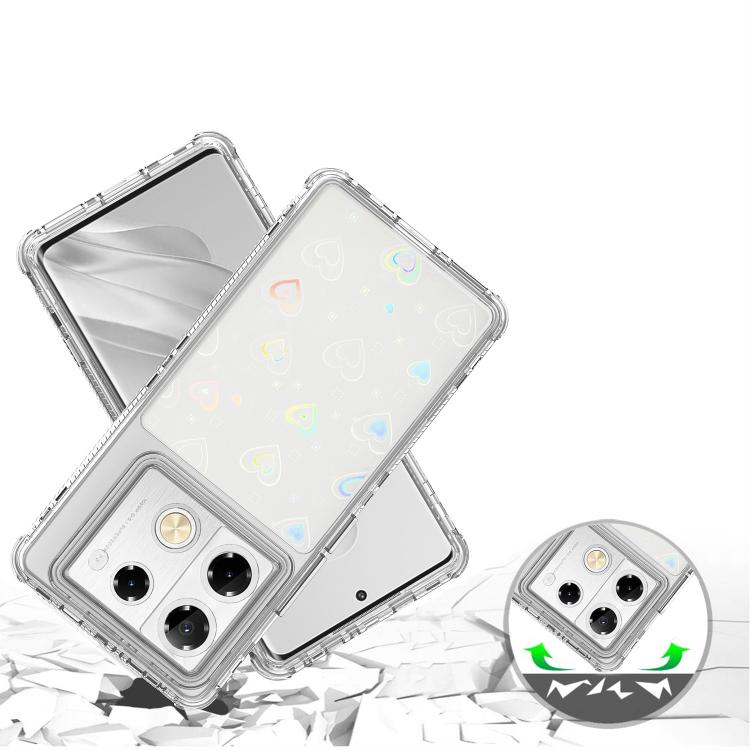 For Infinix Note 40 Pro Transparent Acrylic Laser Paper Phone Case