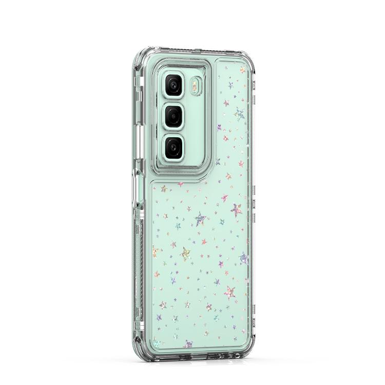 For Infinix Hot 50 4G Transparent Acrylic Laser Paper Phone Case