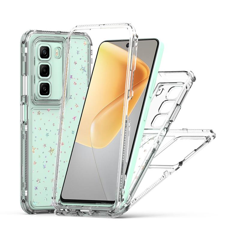 For Infinix Hot 50 4G Transparent Acrylic Laser Paper Phone Case