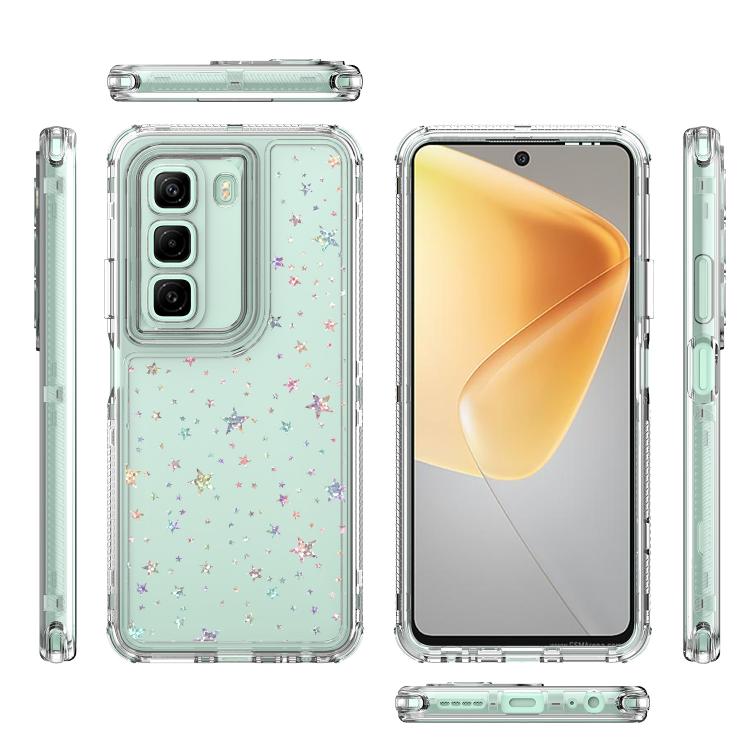 For Infinix Hot 50 4G Transparent Acrylic Laser Paper Phone Case