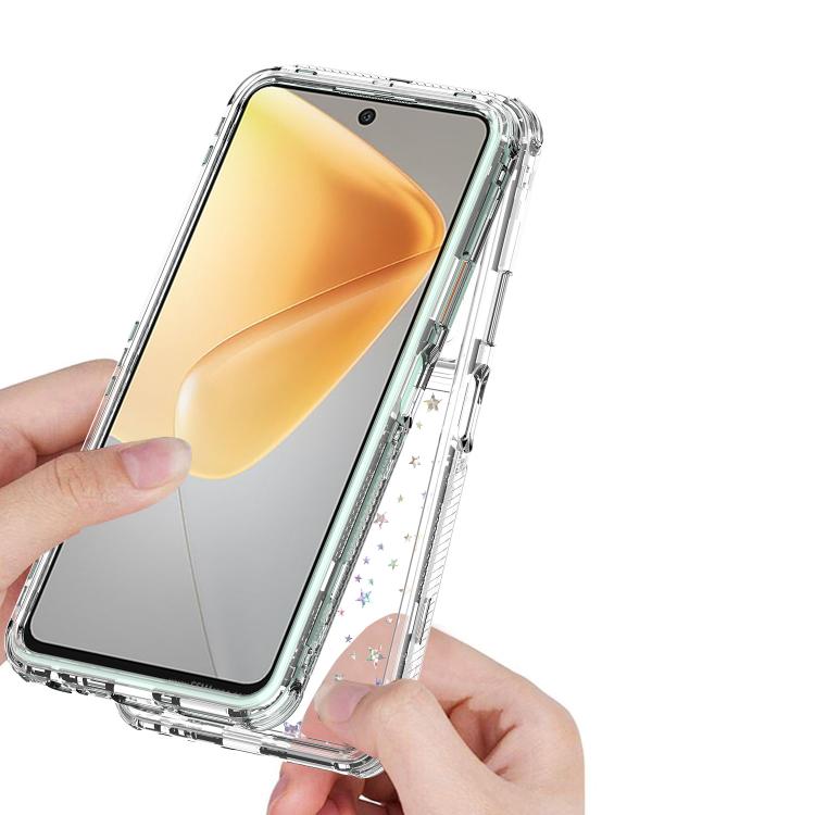 For Infinix Hot 50 4G Transparent Acrylic Laser Paper Phone Case