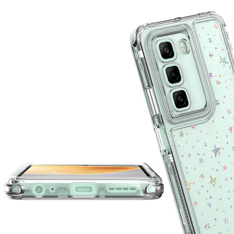 For Infinix Hot 50 4G Transparent Acrylic Laser Paper Phone Case