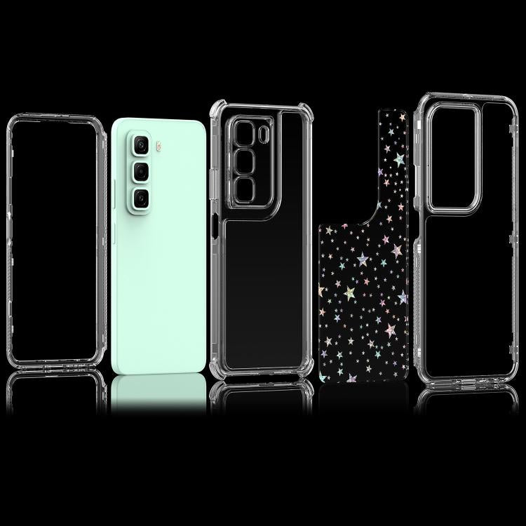 For Infinix Hot 50 4G Transparent Acrylic Laser Paper Phone Case