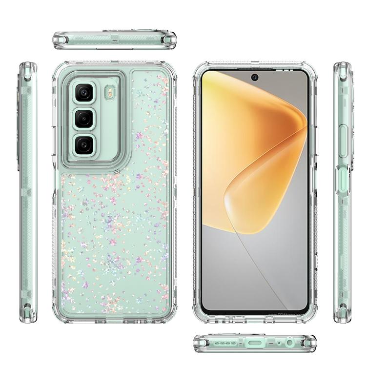 For Infinix Hot 50 4G Transparent Acrylic Laser Paper Phone Case