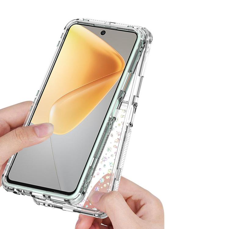 For Infinix Hot 50 4G Transparent Acrylic Laser Paper Phone Case