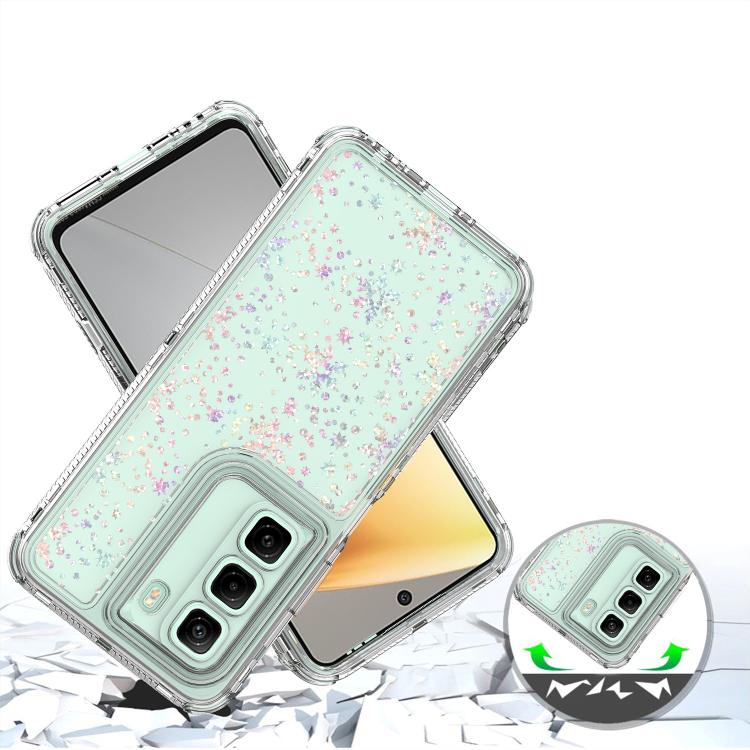 For Infinix Hot 50 4G Transparent Acrylic Laser Paper Phone Case